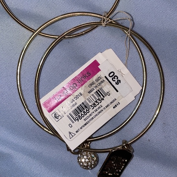 Liz, Claiborne, bangle, charms, gold, rhinestone letters, Alex Ani - Picture 5 of 5